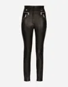 Dolce & Gabbana Black Faux Leather Trousers In Black