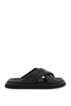Dolce & Gabbana Men Nappa Effect Fabric Sandal In Black