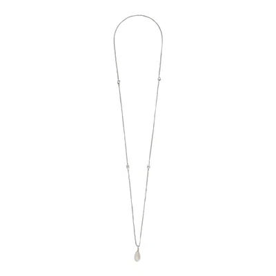 Dolce & Gabbana Faux-pearl Pendant Necklace In Gray