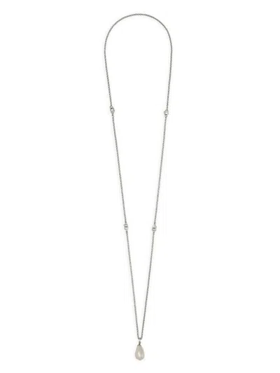 Dolce & Gabbana Faux-pearl Pendant Necklace In Silver