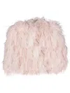 Dolce & Gabbana Feather-detail Cropped Jacket In Pink
