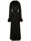 Dolce & Gabbana Minikleid Mit Federn In Schwarz
