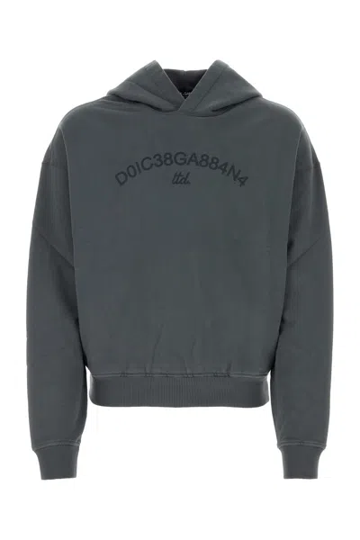 Dolce & Gabbana Felpa Con Cappuccio-l Nd  Male In Gray