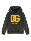 Dolce & Gabbana Logo-embroidered Washed Hoodie In Black