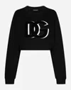 Dolce & Gabbana Cropped Sweatshirt In Black