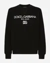 Dolce & Gabbana Cotton Sweatshirt With Frontal Logo In Black
