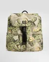 Dolce & Gabbana Figs-print Canvas Backpack In Nude