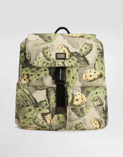 Dolce & Gabbana Kids' Figs-print Canvas Backpack In Multi