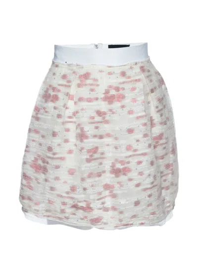 Pre-owned Dolce & Gabbana Fil-coupé Mini Skirt In White