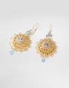 Dolce & Gabbana Filigree Earrings 18-carat Yellow Gold And Aquamarines In Gold
