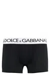 Dolce & Gabbana Two-way-stretch Cotton Jersey Long-leg Boxers In Black