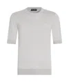 Dolce & Gabbana Ribbed Crewneck Short Sleeves Sweater In Gray