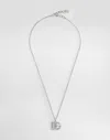 Dolce & Gabbana Fine Link Necklace With Rhinestone-detailed Dg Logo In Silver