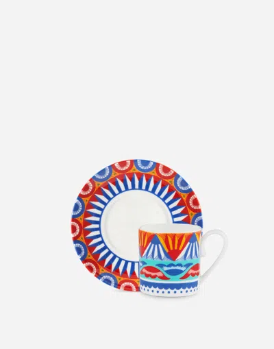 Dolce & Gabbana Fine Porcelain Espresso Set In Multicolor