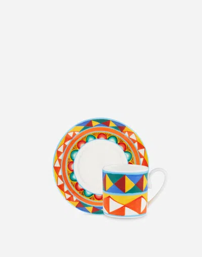 Dolce & Gabbana Fine Porcelain Espresso Set In Multicolor