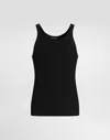 Dolce & Gabbana Marcello Ribbed-knit Tank Top In Black