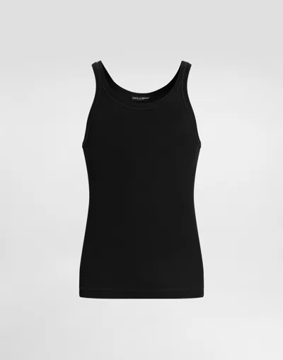 DOLCE & GABBANA FINE-RIB SLIM-FIT SINGLET WITH TAG