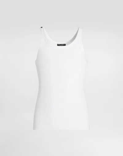 DOLCE & GABBANA FINE-RIB SLIM-FIT SINGLET WITH TAG