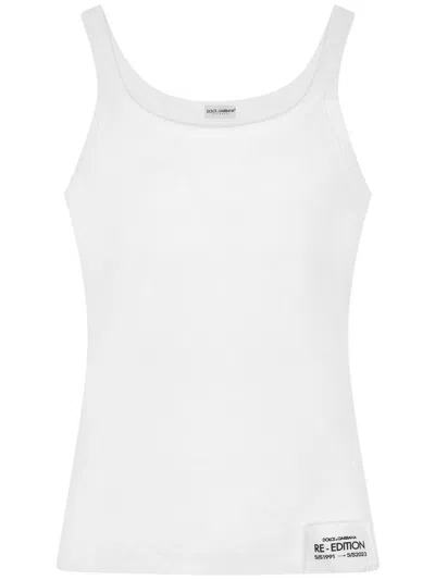 Dolce & Gabbana Fine-rib Tank Top In White