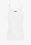 Dolce & Gabbana Classic Fit Cotton Blend Tank Top With Ribbed Texture In White