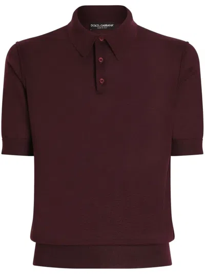 Dolce & Gabbana Short-sleeve Polo Shirt In Brown