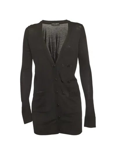 Pre-owned Dolce & Gabbana Fine-knit Cardigan In Black