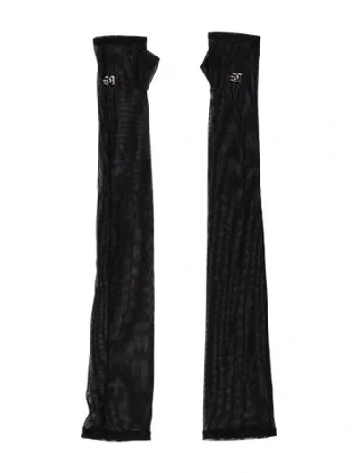 Pre-owned Dolce & Gabbana Fingerless Mesh Opera Gloves In Black