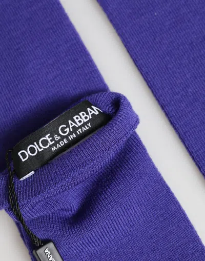 Dolce & Gabbana Fingerless Wool Elbow-length Gloves In Purple