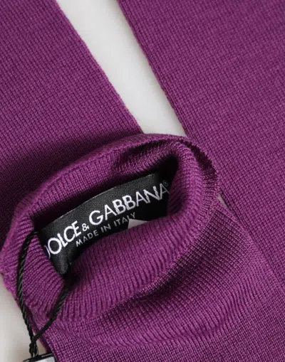 Dolce & Gabbana Fingerless Wool Gloves In Purple
