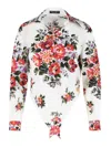 Dolce & Gabbana Cotton Shirt With A Bouquet Of Flowers Print Shirts White In Multi