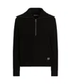 Dolce & Gabbana Wool Sweater With Wide Collar In Black