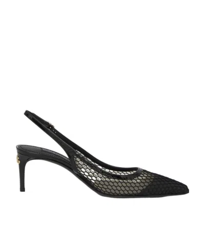 DOLCE & GABBANA DOLCE  GABBANA FISHNET POINTED TOE PUMPS