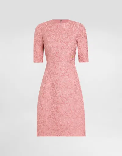 DOLCE & GABBANA FIT-AND-FLARE MIDI DRESS IN FLORAL JACQUARD