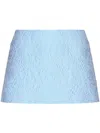 Dolce & Gabbana Textured A-line Skirt With Floral Pattern And Refined Silhouette In Blue