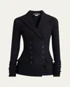 Dolce & Gabbana Black Doublebreasted Wool Cloth Jacket In Black