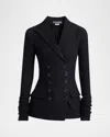 Dolce & Gabbana Black Doublebreasted Wool Cloth Jacket In Black