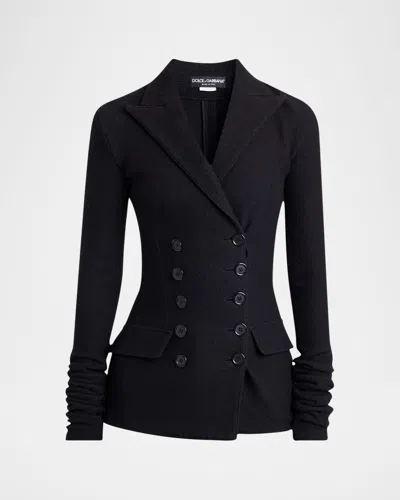 DOLCE & GABBANA FITTED DOUBLE-BREASTED WOOL BLAZER