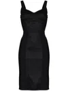Dolce & Gabbana Fitted Dress With Textured Panels In Black