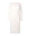 Dolce & Gabbana Lace Long Sleeve Midi Dress In White