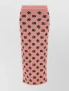 Dolce & Gabbana High-waist Sheath Skirt With Dg Jacquard Logo In Pink