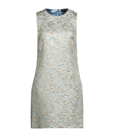 Dolce & Gabbana Fitted Sleeveless Dress In Blue