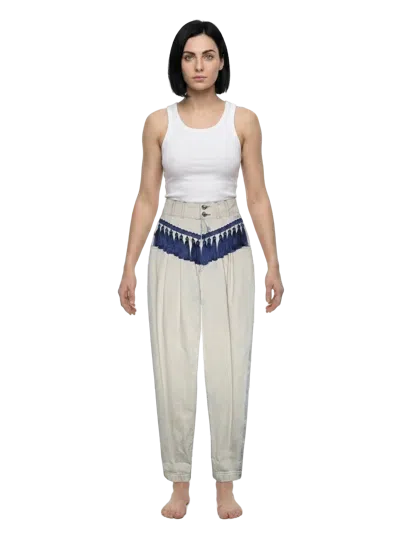 Dolce & Gabbana Five-pocket Linen Blend Trousers In Beige