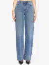Dolce & Gabbana High-waist Wide-leg Trousers Crease Effect In Blue