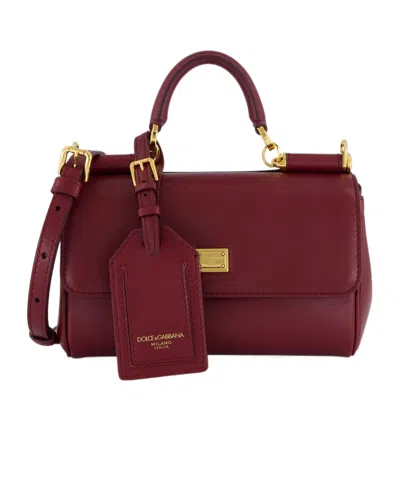 Dolce & Gabbana Flap-over Shoulder Bag In Burgundy