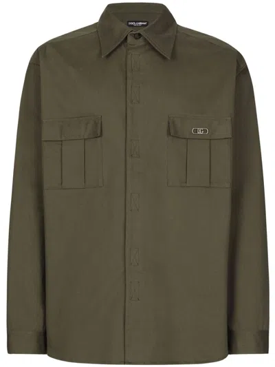Dolce & Gabbana Shirt With Pockets In Green