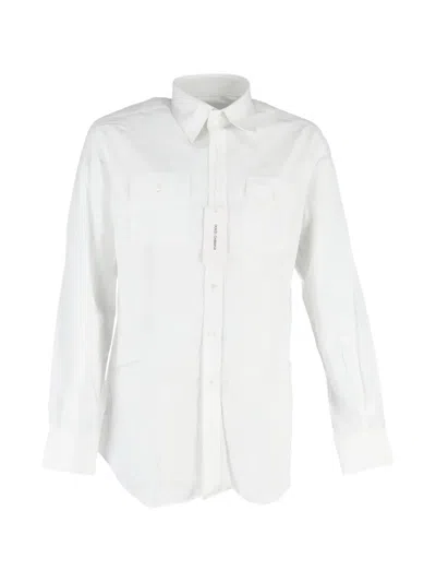 Pre-owned Dolce & Gabbana Flap-pocket Shirt In White