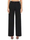 Dolce & Gabbana Flared Wool Pants In Black