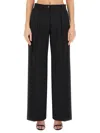 Dolce & Gabbana Flared Wool Pants In Black
