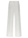 Dolce & Gabbana White Palazzo Pants With Logo Detail In Stretch Cotton Woman
