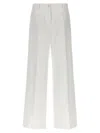 Dolce & Gabbana White Palazzo Pants With Logo Detail In Stretch Cotton Woman